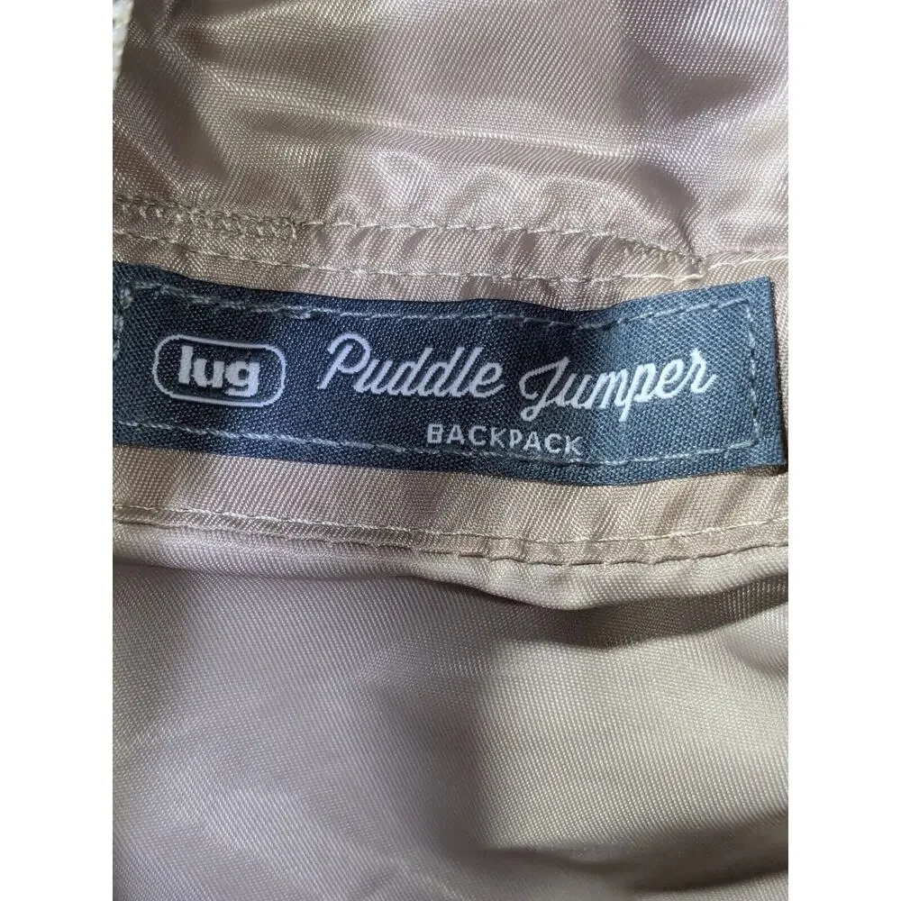 Lug Puddle Jumper Back Pack Womens Pockets Zip Nylon Solid Tan